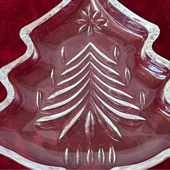 NIB Mikasa Yuletide Tree Clear Small Candy Sweets Dish Plates Set of 3 - Picture 3 of 10